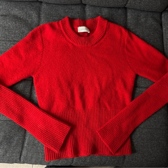 Lemaire Red 100% Wool Crew Neck Sweater - Picture 1 of 7